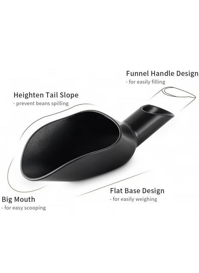 RongXin - Coffee Bean Weighing Tray Ceramic 20g Coffee Bean Measuring Spoon for Scooping Coffee Beans, Coffee Grounds, Tea Powder, Milk Powder, Sugar, Backing Powder, Protein Powder（Black） - Image 1