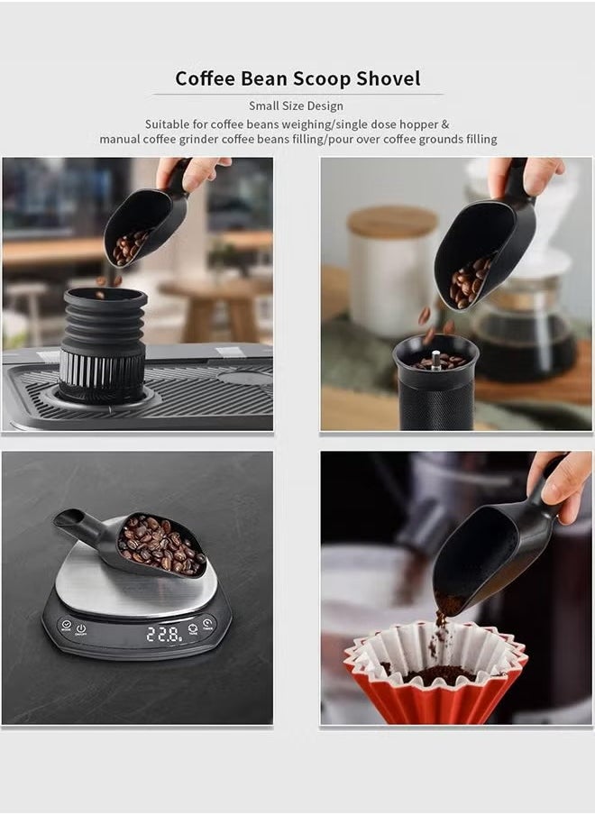 RongXin - Coffee Bean Weighing Tray Ceramic 20g Coffee Bean Measuring Spoon for Scooping Coffee Beans, Coffee Grounds, Tea Powder, Milk Powder, Sugar, Backing Powder, Protein Powder（Black） - Image 1