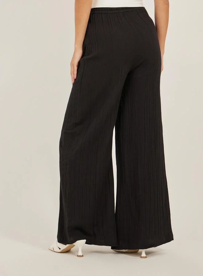 Styli High Rise Wide Leg Jeans with Pockets