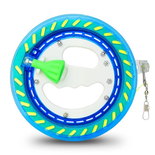 YFAFENGS Kites Reels for Adults Professional Kite String Reel Winder for Adults 1000FT Line Spool Kite String Spool with Lock for Outdoor KitesBlue 7 inches - Image 1