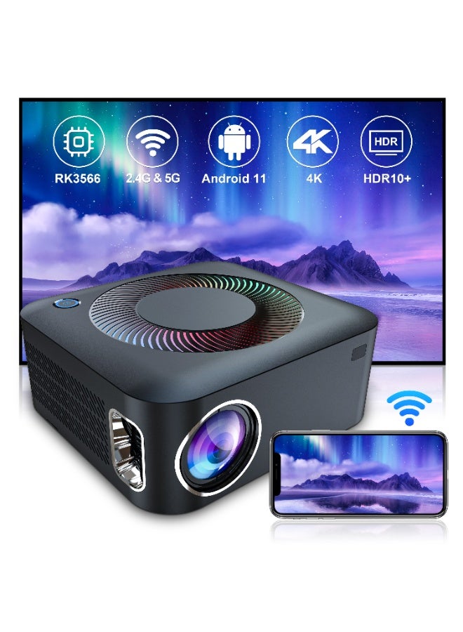 general Smart Projector X5 Full HD Portable Projector 1080P 4K HDR10+Technology / 3D Display / 400Ansi / Unique Speaker Cavities / Multiple Compatible Interfaces HD: Game Machine, TV Box, Laptop; USB: Mouse, Keyboard, U-disk; Earphone: Earphone, Audio Device, Speaker; Ethernet: Network Cable / RAM 4GB+ROM 64GB - Image 3