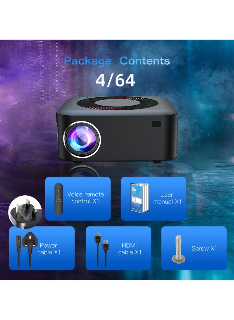 general Smart Projector X5 Full HD Portable Projector 1080P 4K HDR10+Technology / 3D Display / 400Ansi / Unique Speaker Cavities / Multiple Compatible Interfaces HD: Game Machine, TV Box, Laptop; USB: Mouse, Keyboard, U-disk; Earphone: Earphone, Audio Device, Speaker; Ethernet: Network Cable / RAM 4GB+ROM 64GB - Image 5