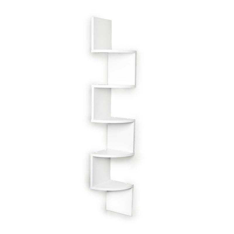 Danya B Danya B Large Rustic Decorative 5Tier Corner Floating Wall Mount Display Shelving Unit White 