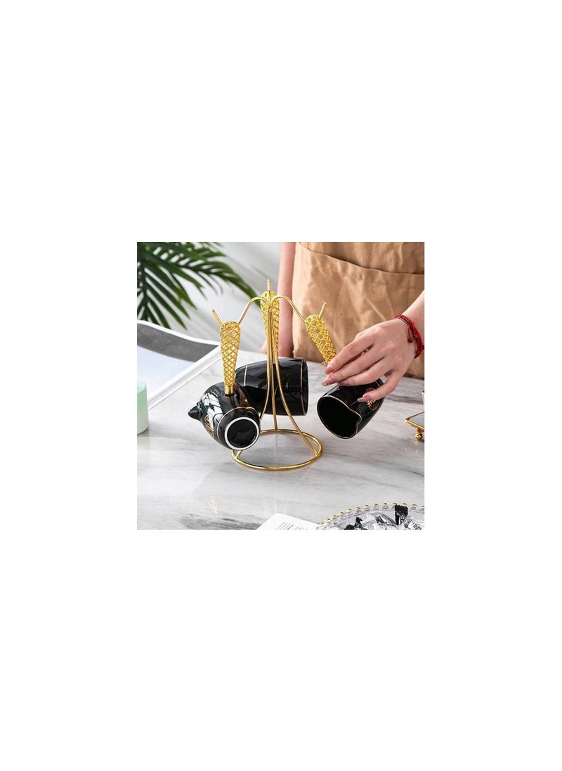 ماربل - طقم كنك بورسلين  3 قطعة مع حامل - أسود COP603212BLACK - Image 1