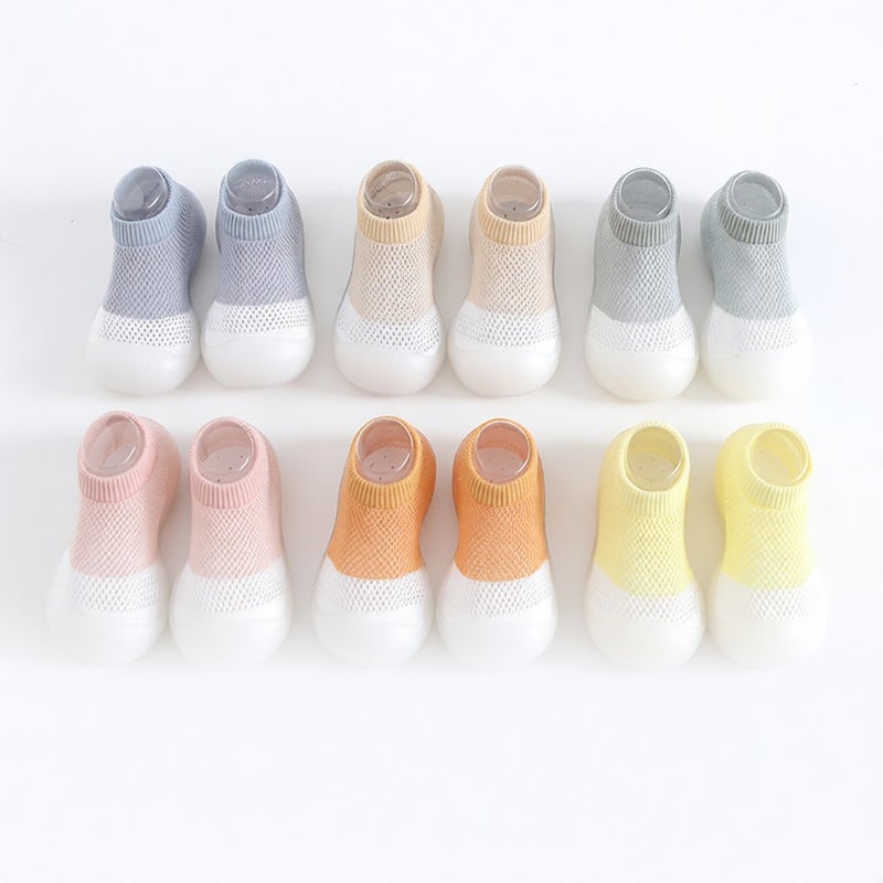 Ins hot style summer color matching hollow anti-slip socks toddler shoes cute wind soft bottom shoes breathable children's socks shoes Pink 20/21（12.5cm） - Image 2