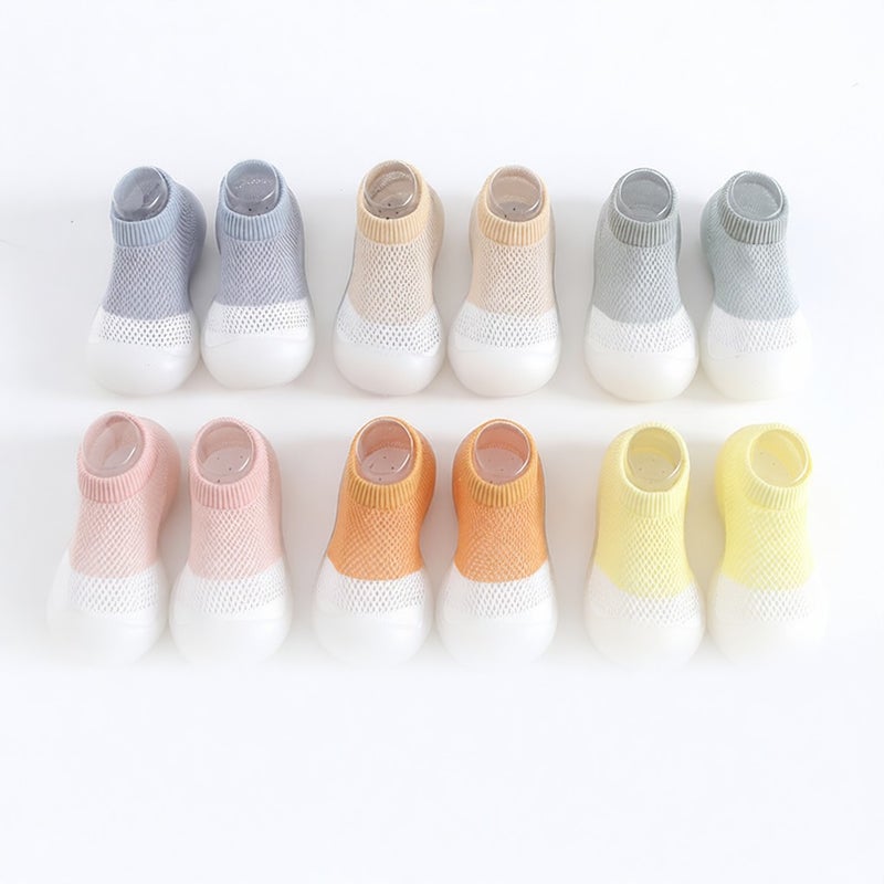 Ins hot style summer color matching hollow anti-slip socks toddler shoes cute wind soft bottom shoes breathable children's socks shoes Pink 20/21（12.5cm） - Image 3