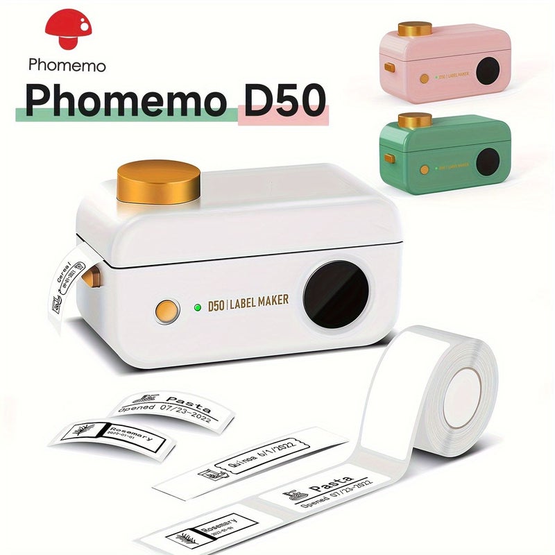 جهاز صنع الملصقات الوردي D50 مع أشرطة من 3/4 إلى 7/8 إنش، طابعة ملصقات محمولة قابلة للشحن عبر USB - Image 5