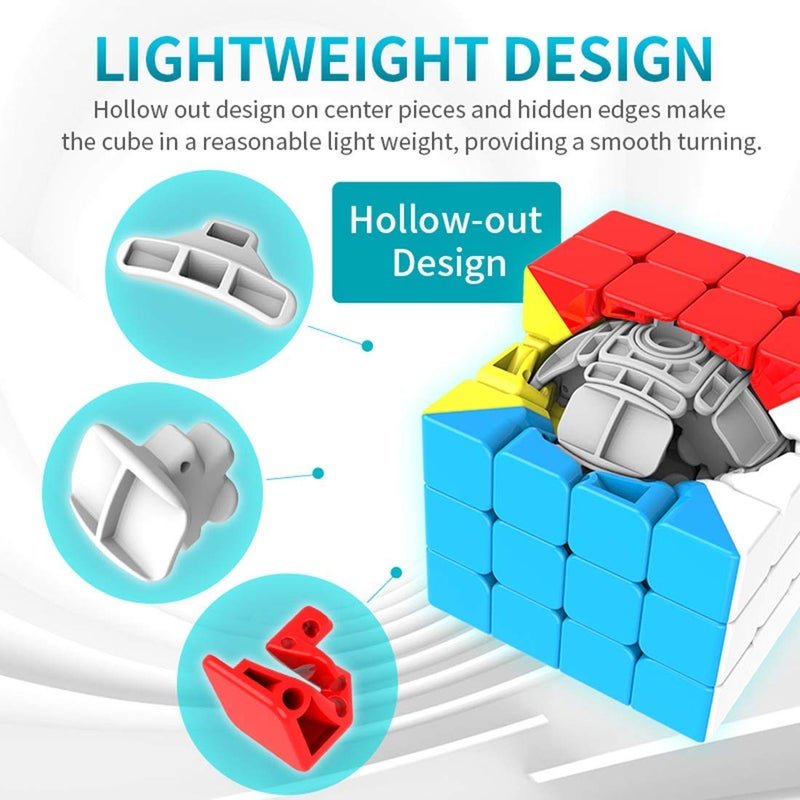 D ETERNAL مكعب 4x4 بدون ملصقات | مكعب سرعة للمبتدئين للأطفال والبالغين مع حامل مكعب وحقيبة واقية مجموعة مكعبات (4x4+حامل+حقيبة) - Image 4