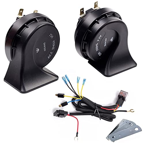 Car Horn Truck Horn 12V BANHAO Horns Waterproof High Low Tone Universal Fit Super Loud Electric Snail Horns Kit for Trucks Cars Trains Pickups OffRoad Vehicles