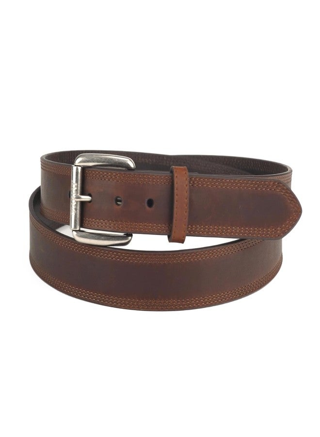 ARIAT Men's Copper Full-Grain Leather Belt with Silver Buckle, 38 - Image 1