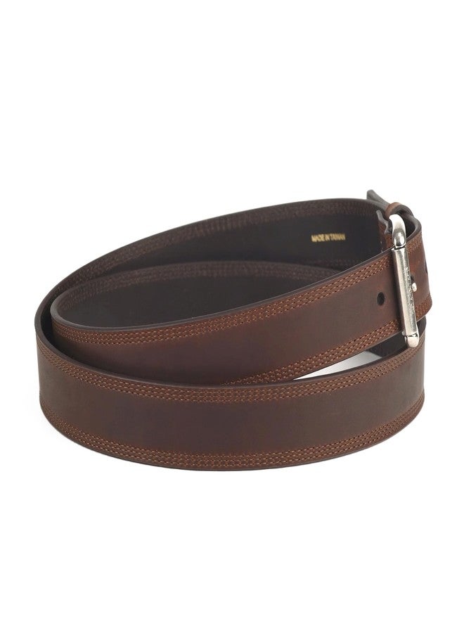 ARIAT Men's Copper Full-Grain Leather Belt with Silver Buckle, 38 - Image 2