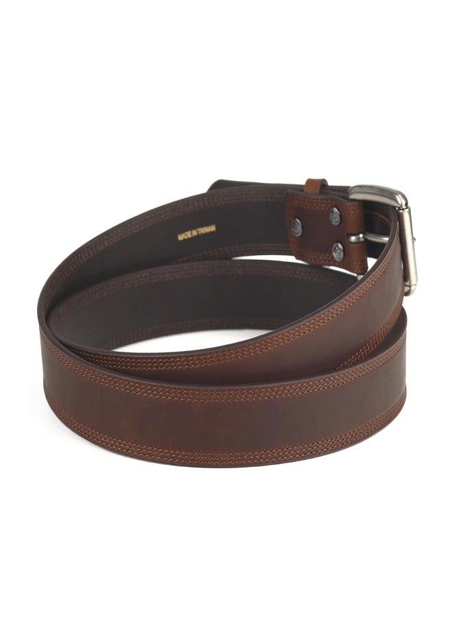 ARIAT Men's Copper Full-Grain Leather Belt with Silver Buckle, 38 - Image 3