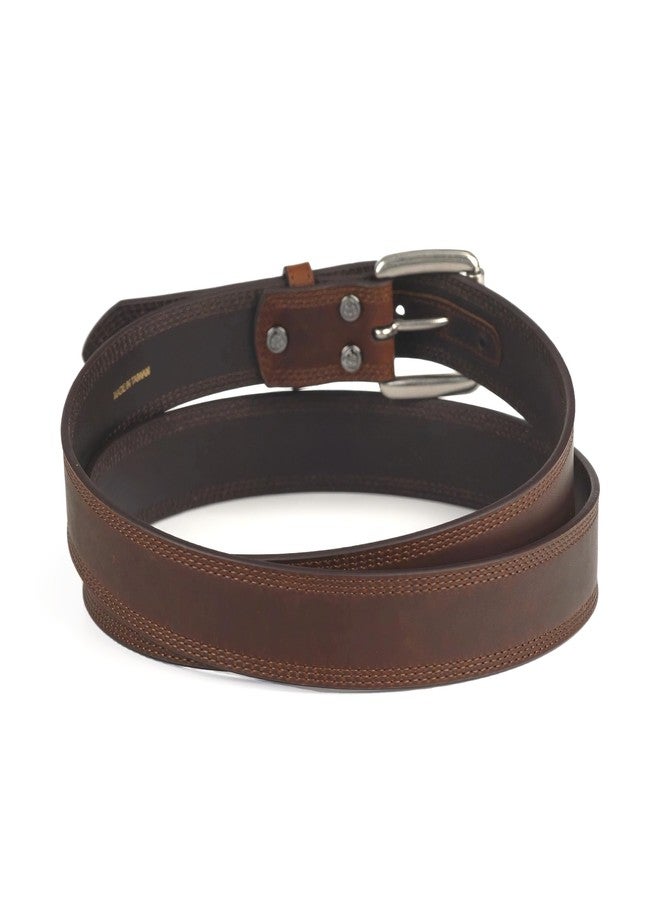 ARIAT Men's Copper Full-Grain Leather Belt with Silver Buckle, 38 - Image 4