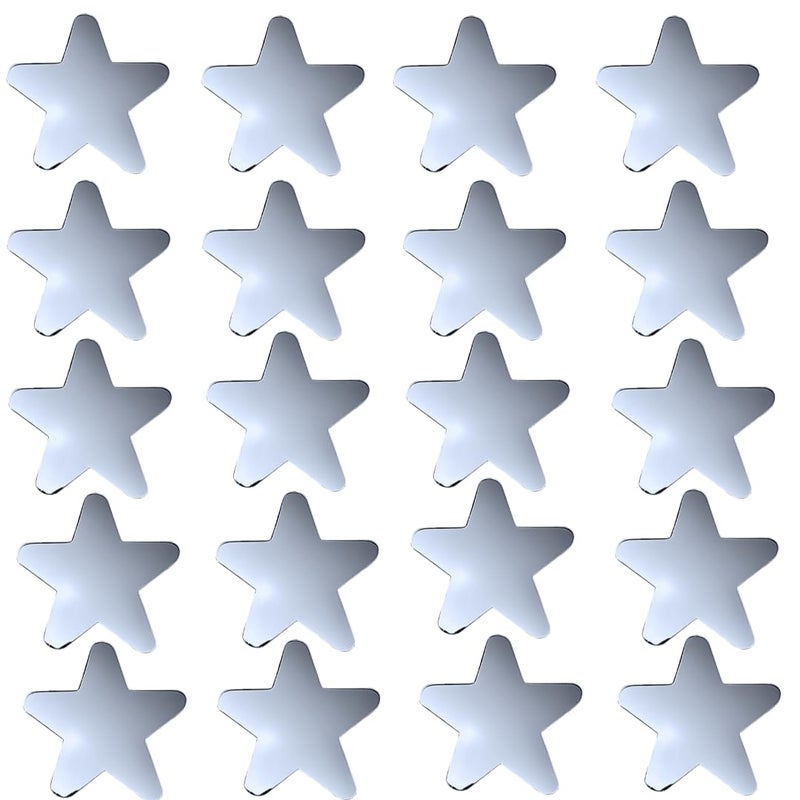 Labworld Silver Shinny Mirror Star Badge Clip for Performance Medal Ceremony Appreciation Award for School Classroom Use - Image 1