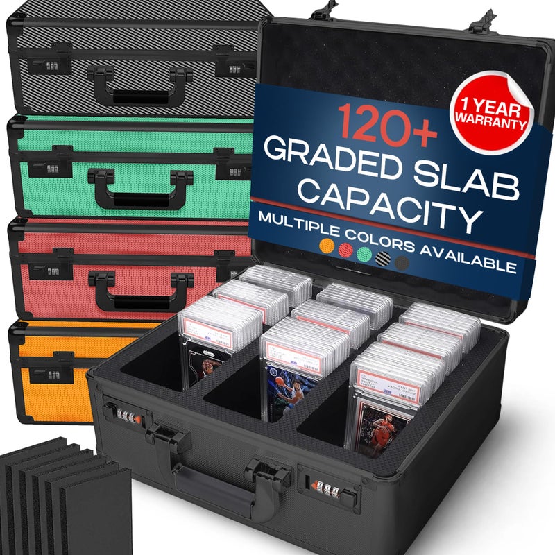 VALUN SLABPRO 120 3 ROW Graded Card Storage Box Durable Sports PSA Card Storage Box Organizer Slab for Your Collection For Baseball Football TCG MTG Cards Top Loader Design - Image 2