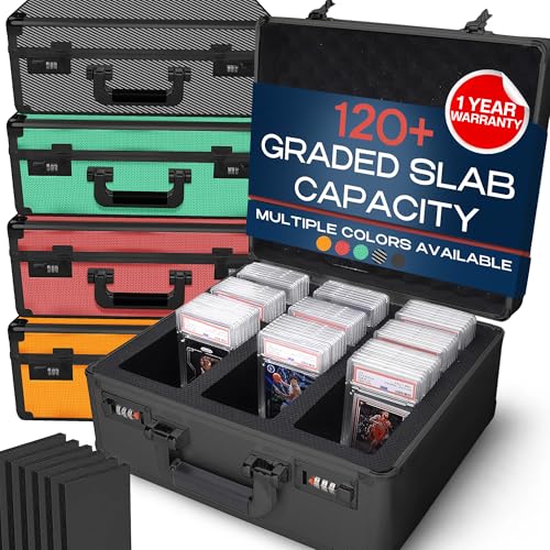 VALUN SLABPRO 120 3 ROW Graded Card Storage Box Durable Sports PSA Card Storage Box Organizer Slab for Your Collection For Baseball Football TCG MTG Cards Top Loader Design - Image 1