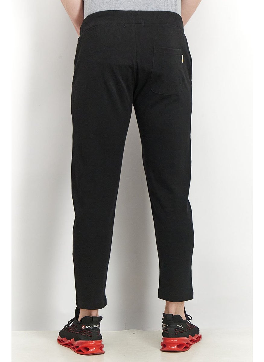 Gazzarrini - Men Regular Fit Drawstring Printed Pants, Black - Image 1