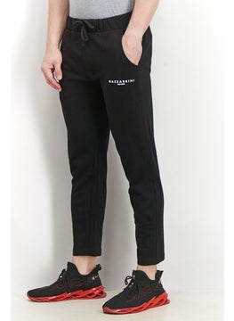 Gazzarrini Men Regular Fit Drawstring Printed Pants, Black  - Image 4
