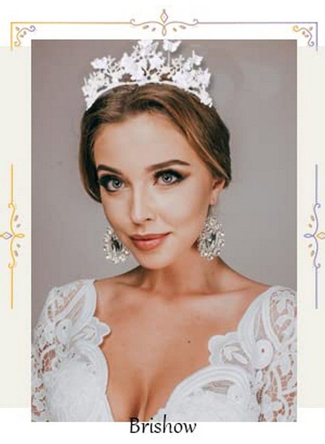 Brishow Butterfly Crown For Women Silver Crystal Queen Tiaras And Crowns Royal Rhinestone Wedding Princess Crown Prom Hair Accessories For Brides - Image 4