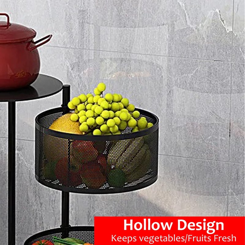 IBELL Kitchen Storage Rack with Wheels 5 Layer Carbon Steel Portable Organizer Trolley for Dishes Fruits and Vegetables TR590Black - Image 5