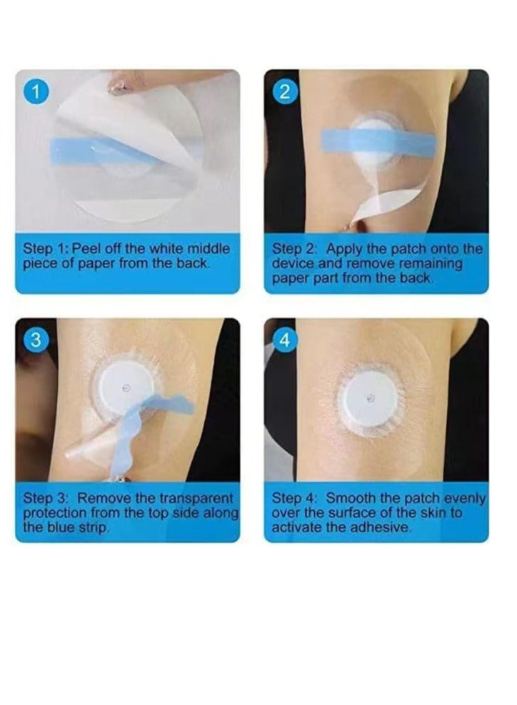 VIUAUAX 15 حزمة أغطية مستشعر Freestyle لـ Libre 2/3، لاصقات لاصقة مقاومة للماء، لاصقات مستشعر مقاومة للماء، شريط لاصق شفاف مقاوم للماء  - Image 5