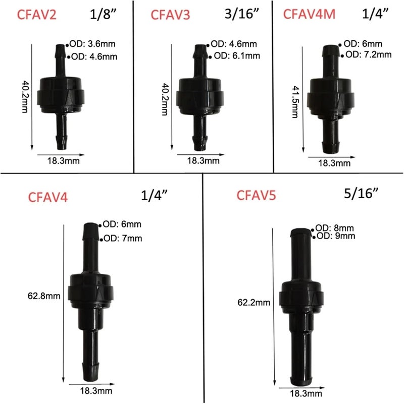 6 Pcs Check Valves, Fuel One-way Gasoline Non-return Valves.(CFAV3) - Image 3