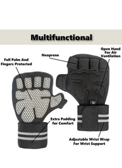 ATRJSZ Workout & Weight Lifting Gloves for Men & Women Exercise, Non-Slip Grip Gloves with Wrist Support, Lightweight, Breathable, Training Hand Gloves and Ideal for Home Gym - Gym Accessories.  - Image 2