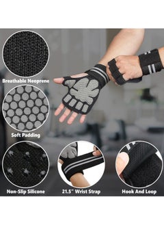 ATRJSZ Workout & Weight Lifting Gloves for Men & Women Exercise, Non-Slip Grip Gloves with Wrist Support, Lightweight, Breathable, Training Hand Gloves and Ideal for Home Gym - Gym Accessories.  - Image 4