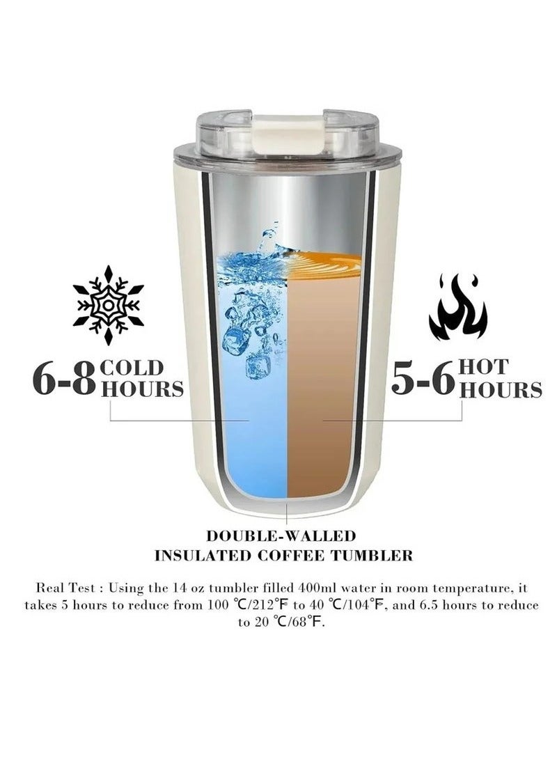 smeg Travel Coffee Mug, 320ml Insulated Beverage Cup With Leakproof Lid, Long Lasting Coffee Tumbler With Lid And Straw, Travel Coffee Thermos - Image 3