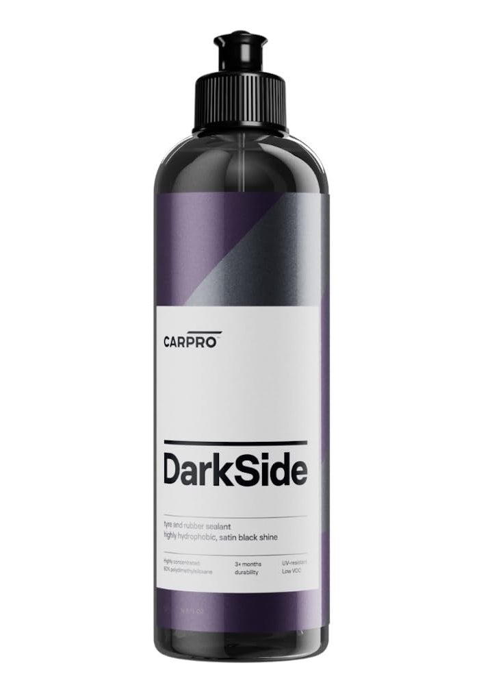 CARPRO DarkSide Tire Rubber Sealant Hydrophobic SelfCleaning Satin Black Shine UV Protection Revives Dull Faded Rubber Ready to Use 500mL 17oz - Image 2