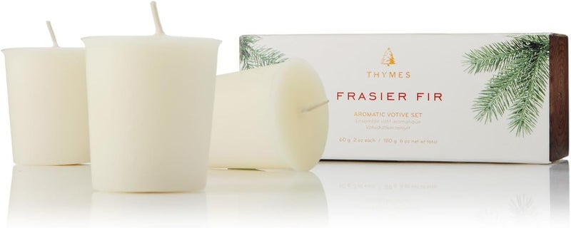 Thymes Frasier Fir Votive Candle Set - 3 Pack of 2 Oz Aromatic Candles - Image 1