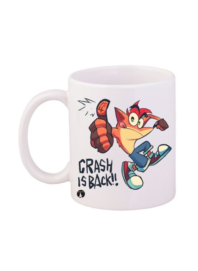 RYN Crash Printed Mug White/Yellow/Blue 12ounce