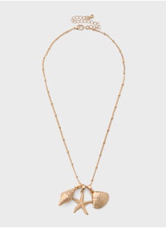 ELLA Shell Pendant Chain Necklace With Two Mix Pack Pendants  - Image 1