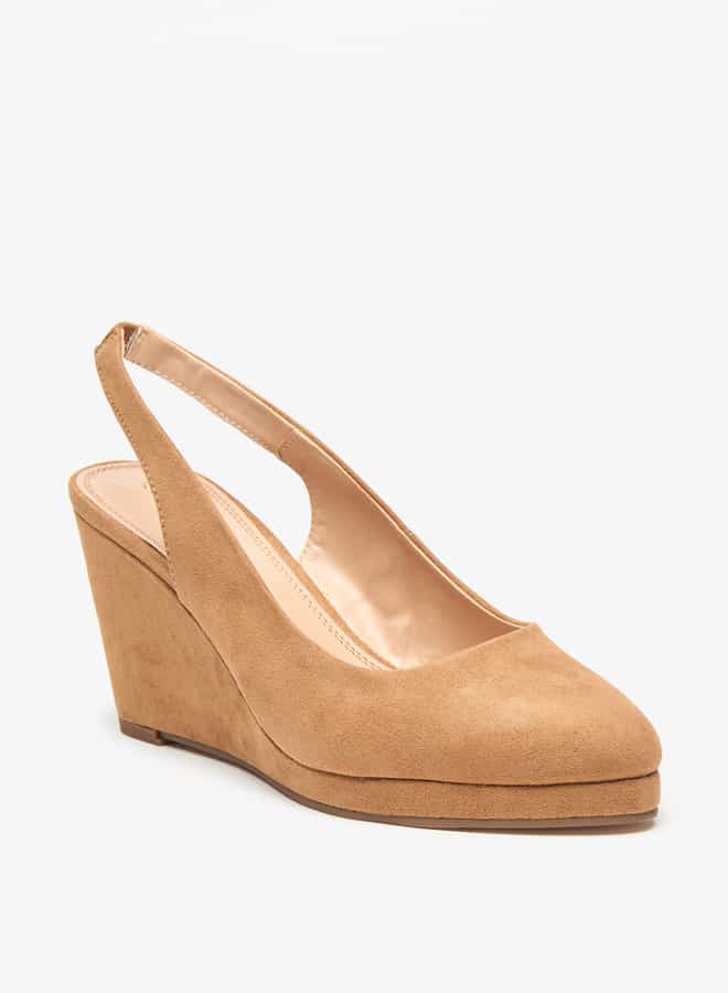 Celeste Women's Solid Slip-On Pump Shoes with Wedge Heels  - Image 1