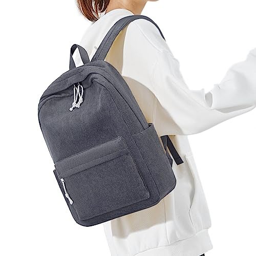 BTOOP School Backpack for Teens Large Corduroy Bookbag Lightweight 15.6 inch Laptop Bag for Girls Women Casual High School College - Image 2