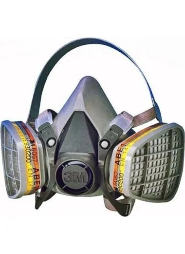 ثري ام 6200 Gas Mask Standard Size +6059 Abek1 Filter Included Set