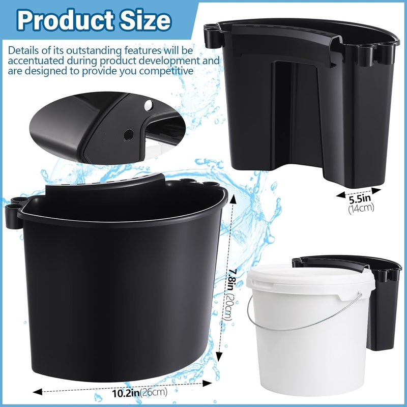 Datanly 4 Pcs Car Detailing Bucket Organizer - Portable Car Washing Bucket (Black) - Image 2