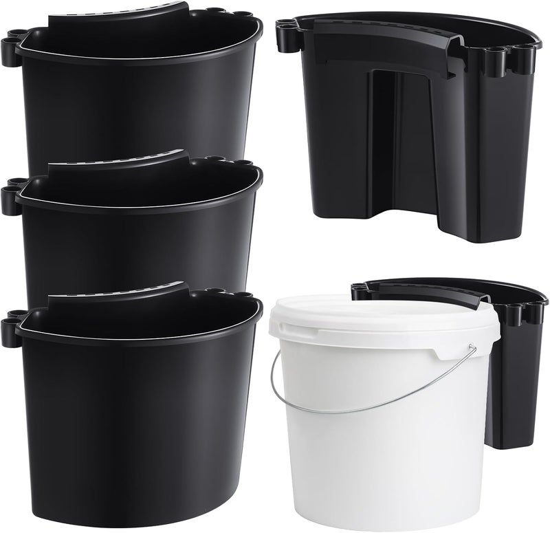 Datanly 4 Pcs Car Detailing Bucket Organizer - Portable Car Washing Bucket (Black) - Image 1