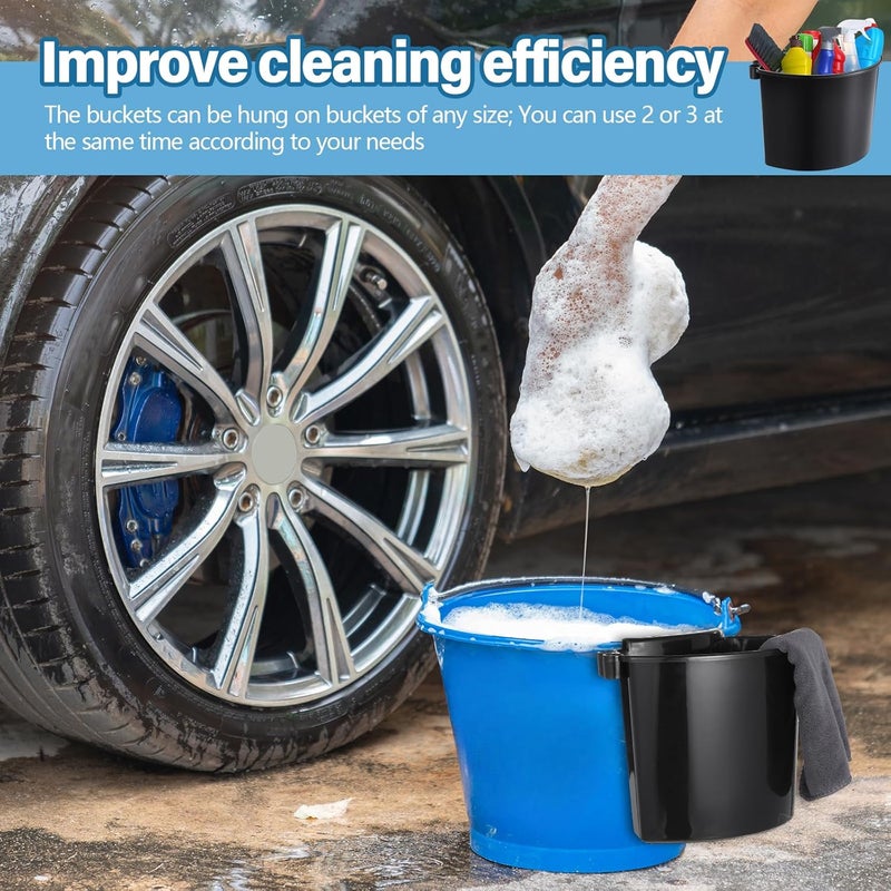 Datanly 4 Pcs Car Detailing Bucket Organizer - Portable Car Washing Bucket (Black) - Image 4