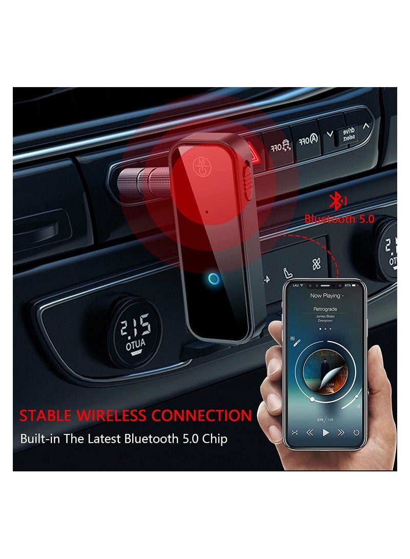 DMG Bluetooth 5.0 Receiver For Car Noise Cancelling Bluetooth AUX Adapter 3.5MM Jack Aux Receiver 2 In 1 Wireless Transmitter Suitable For Speakers Headphones Car PC - Image 3