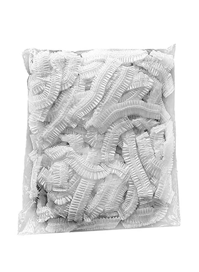 طقم أغطية رأس للاستحمام مكون من 100 قطعة شفاف 8x6x2سم - Image 1