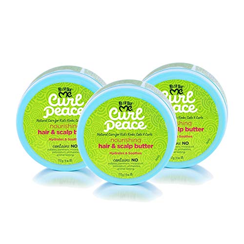 Just For Me Curl Peace Nourishing Hair & Scalp Butter (3 Pack) - Hydrates & Soothes, Contains Grapeseed Oil, Shea Butter, Castor Oil, Prevents Breakage, Increases Softness, No Animal Testing, 4 oz - Image 1