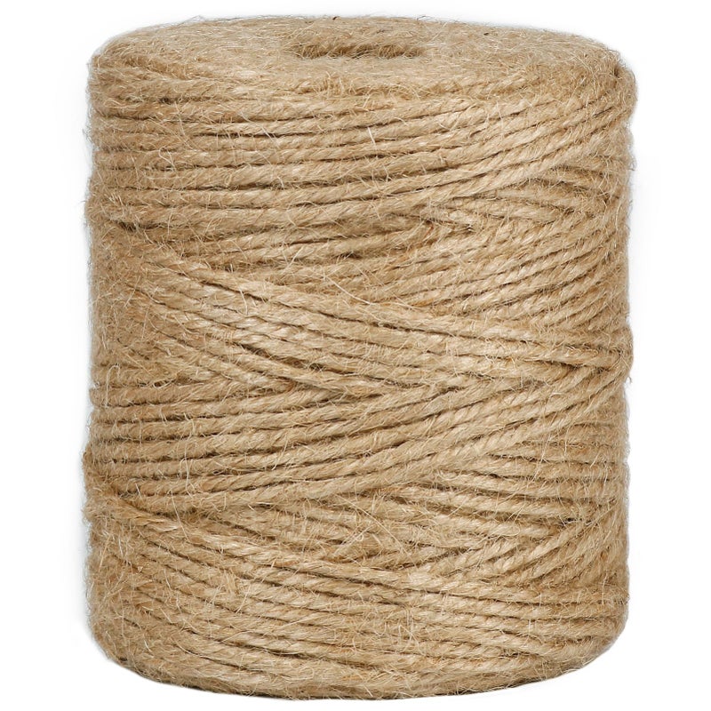 Tenn Well 656 Feet 3mm Jute Garden Twine Heavy Duty Natural Twine String for Gardening Plant Supporting Bundling Crafting Wrapping