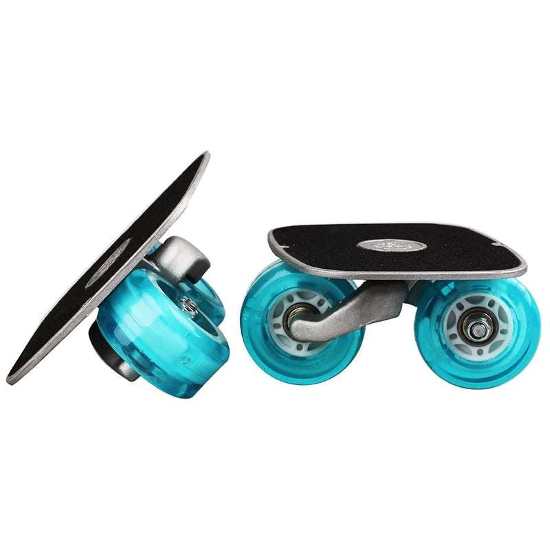 JINCAO Drift Plate Skates Blue Portable Roller Road Skate Aluminum AntiSlip Board with PU Wheels and ABEC7 608 Bearings