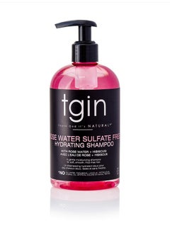 Thank God It's Natural tgin Rose Water Sulfate-Free Hydrating Shampoo for Curly, Coily and Wavy Hair, with Rose Water and Acai Berry, Moisturizes Low Porosity Hair, 13 oz