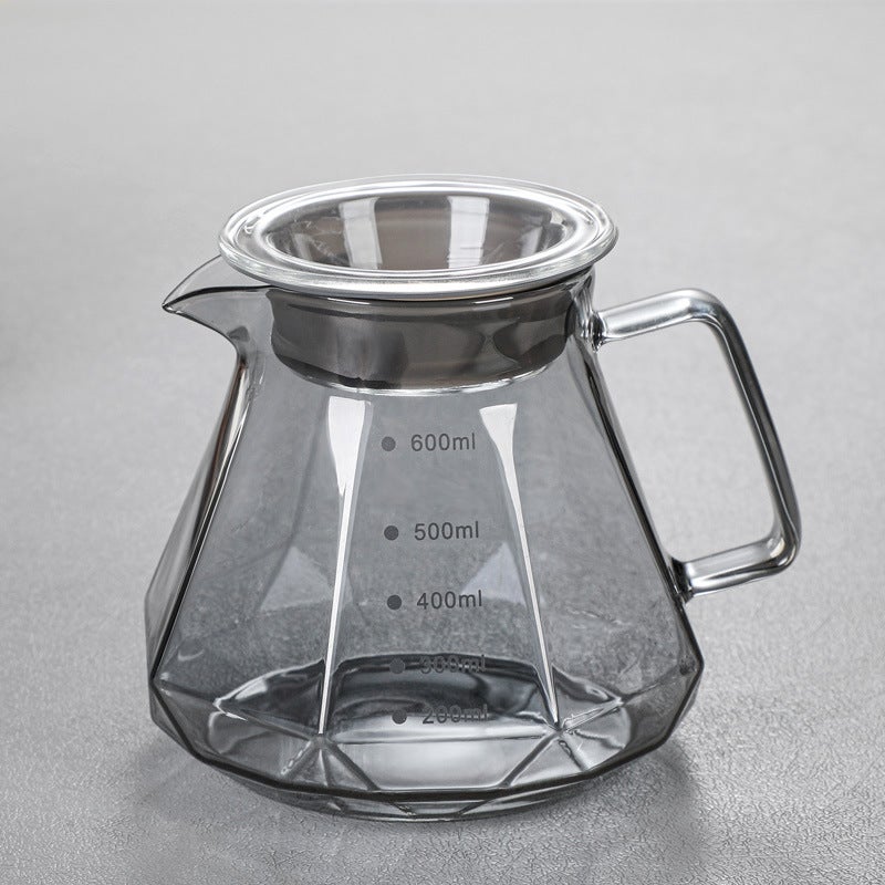 Hand Coffee Pot Sharing Pot Drip Filter Cup Cloud Hand Coffee Pot Set Diamond Pattern Brewing Pot - Image 3