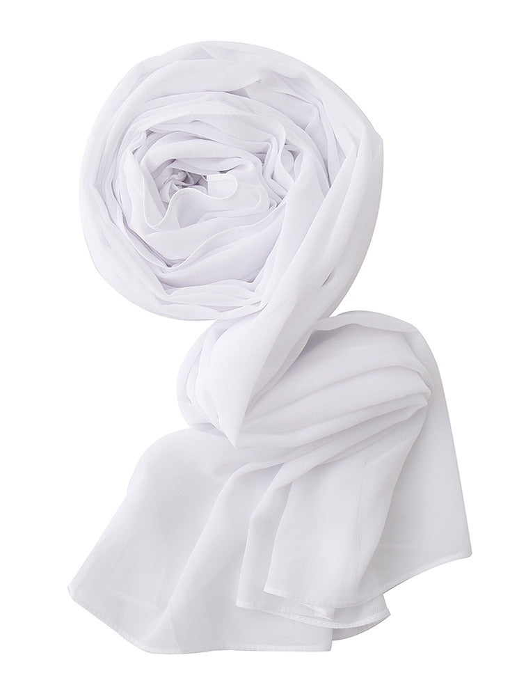 Solid Color Bubble Chiffon Scarf for Women Fashion Soft Hijab Long Scarfs Wrap Scarves  - Image 5