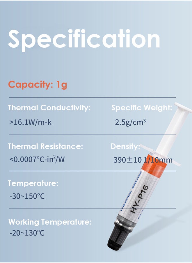 Halnziye Premium Performance Thermal Paste for Cooling All Processors CPU GPU PC PS4 Xbox Computers and Consoles High Thermal Conductivity Thermal Paste Long Durability Safe Application Non-Conductive  - Image 2