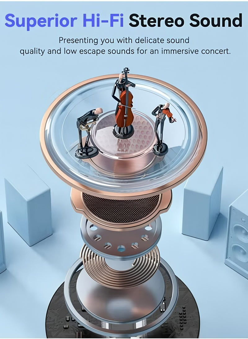 Apluynm True Wireless Earbuds, In-Ear Bluetooth 5.49 Headphones 4-Mics ENC Clear Call, Bluetooth Earbuds Touch Control 40 Playtime, IPX6 Waterproof TWS, Light-Weight Earphones - Image 4