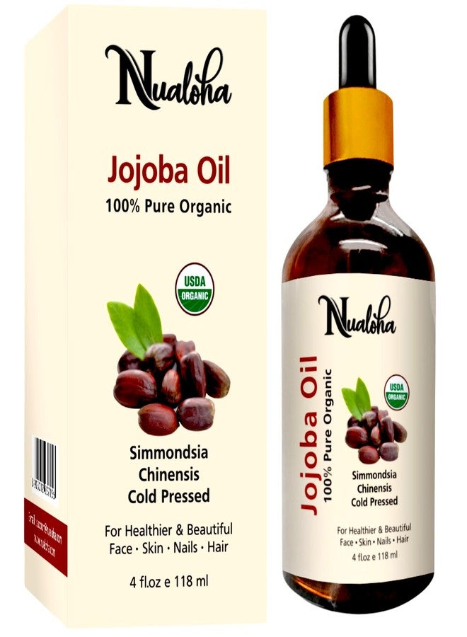 Nualoha Jojoba Oil Cold Pressed for Face, Skin, Nails, and Hair to achieve a Healthier and Beautiful Appearance, 118ml - Image 1